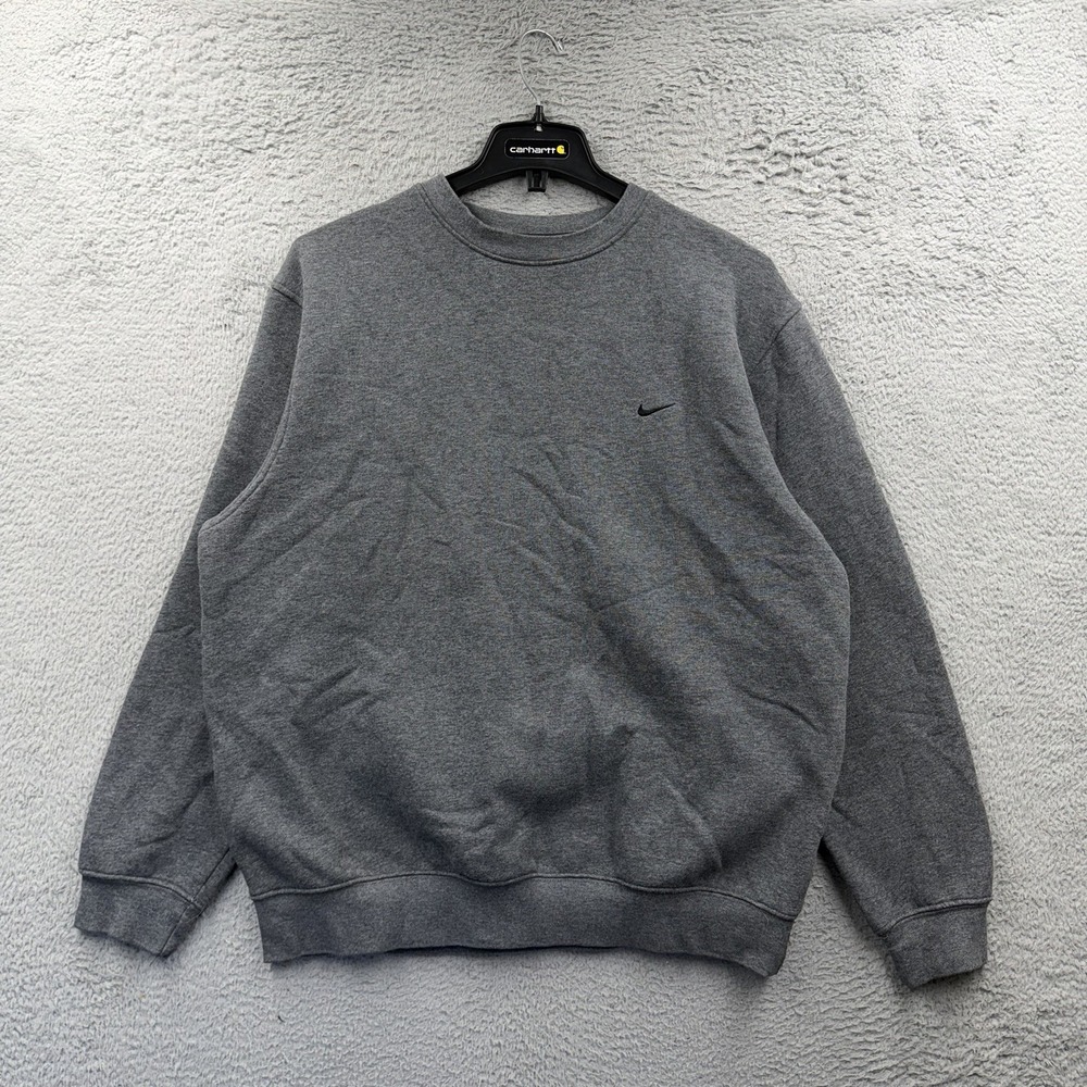 Vintage Nike Crewneck Sweatshirt Mens XL Gray Distressed Boxy 2000s Y2K Surf